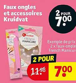 2 x faux-ongle french manicure