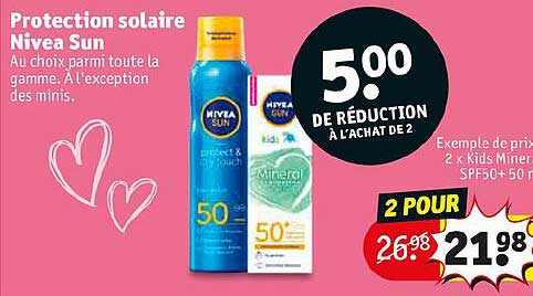 2 x kids mineral spf50+50 protection solaire nivea sun