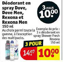 Déodorant En Spray Dove Dove Men Rexona Et Rexona Men