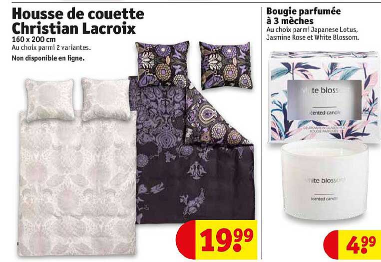 housse de couette christian lacroix bougie parfumée à 3 mèches