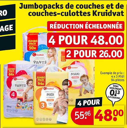 jumbopacks de couches et de couches-culottes kruidvat