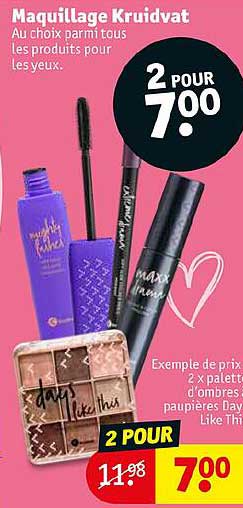Maquillage Kruidvat 2 X Palette D'ombres à Paupières Days Like This