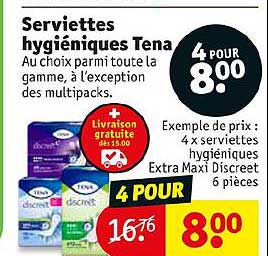 serviettes hygiéniques tena