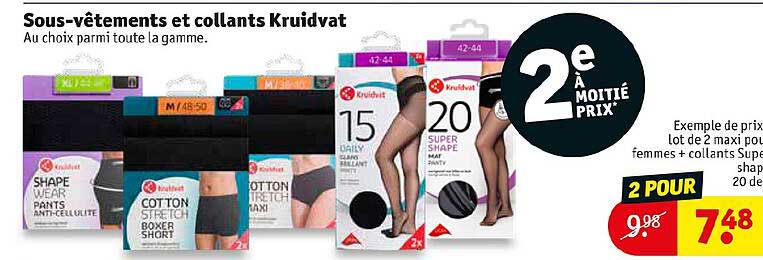 sous-vêtements et collants kruidvat
