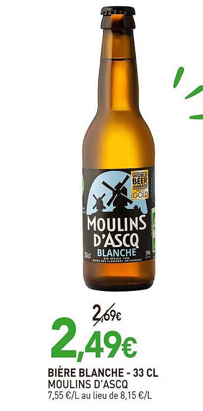 bière blanche moulins d'ascq - 33cl