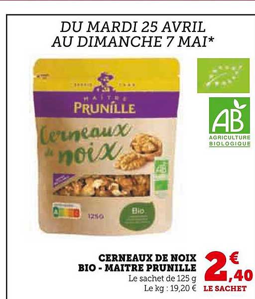 Cerneaux De Noix Bio - Maître Prunille