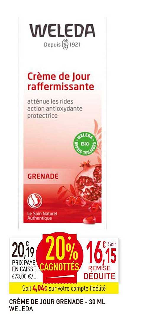 crème de jour grenade weleda - 30ml