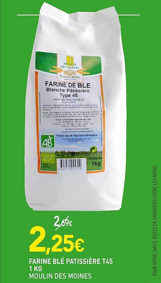 farine blé pâtissière t45 1 kg