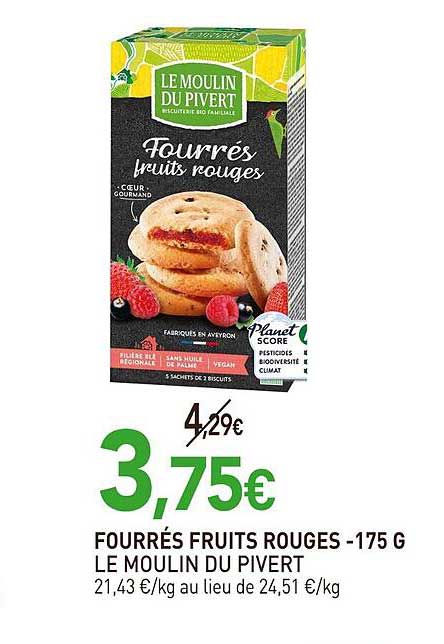 fourrés fruits rouges le moullin du pivert - 175 g