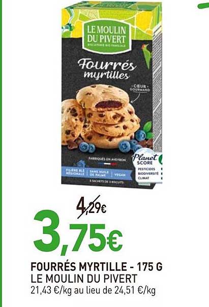 fourrés myrtille le moulin du pivert - 175 g