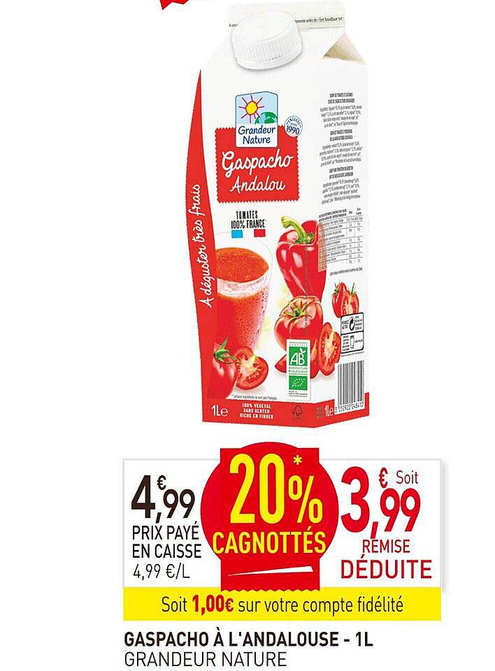 gaspacho à l'andalouse grandeur nature - 1l