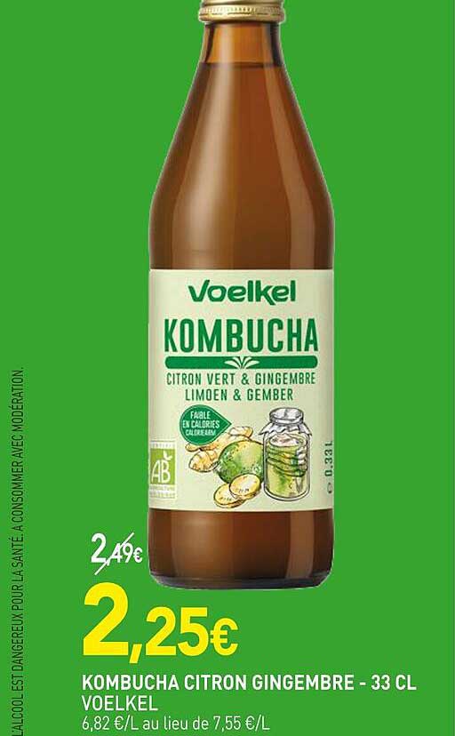 kombucha citron gingembre voelkel - 33cl