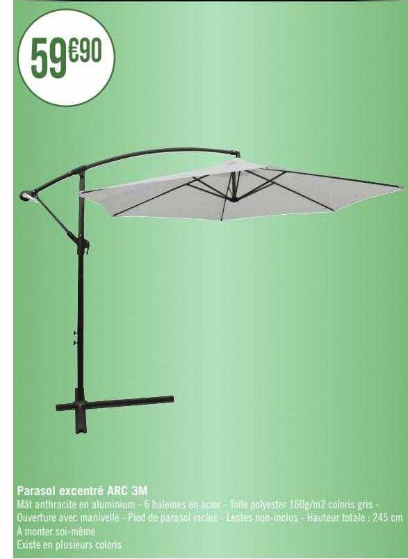 Parasol Excentré Arc 3m
