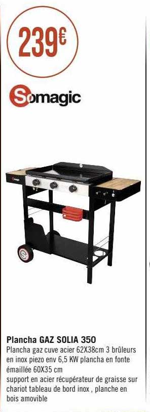 plancha gaz solia 350 somagic
