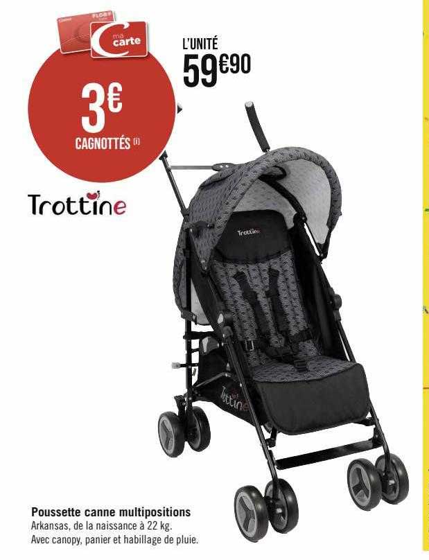 poussette canne multipositions trottine