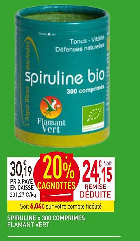 spiruline x 300 comprimés flamant vert