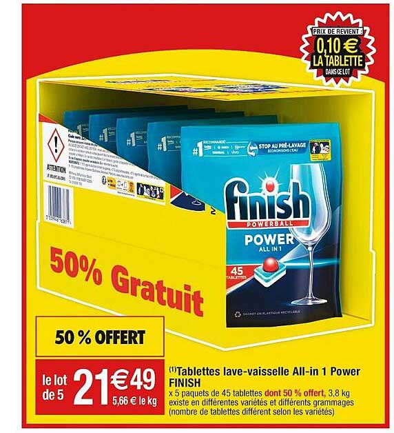 tablettes lave-vaisselle all-in 1 power finish