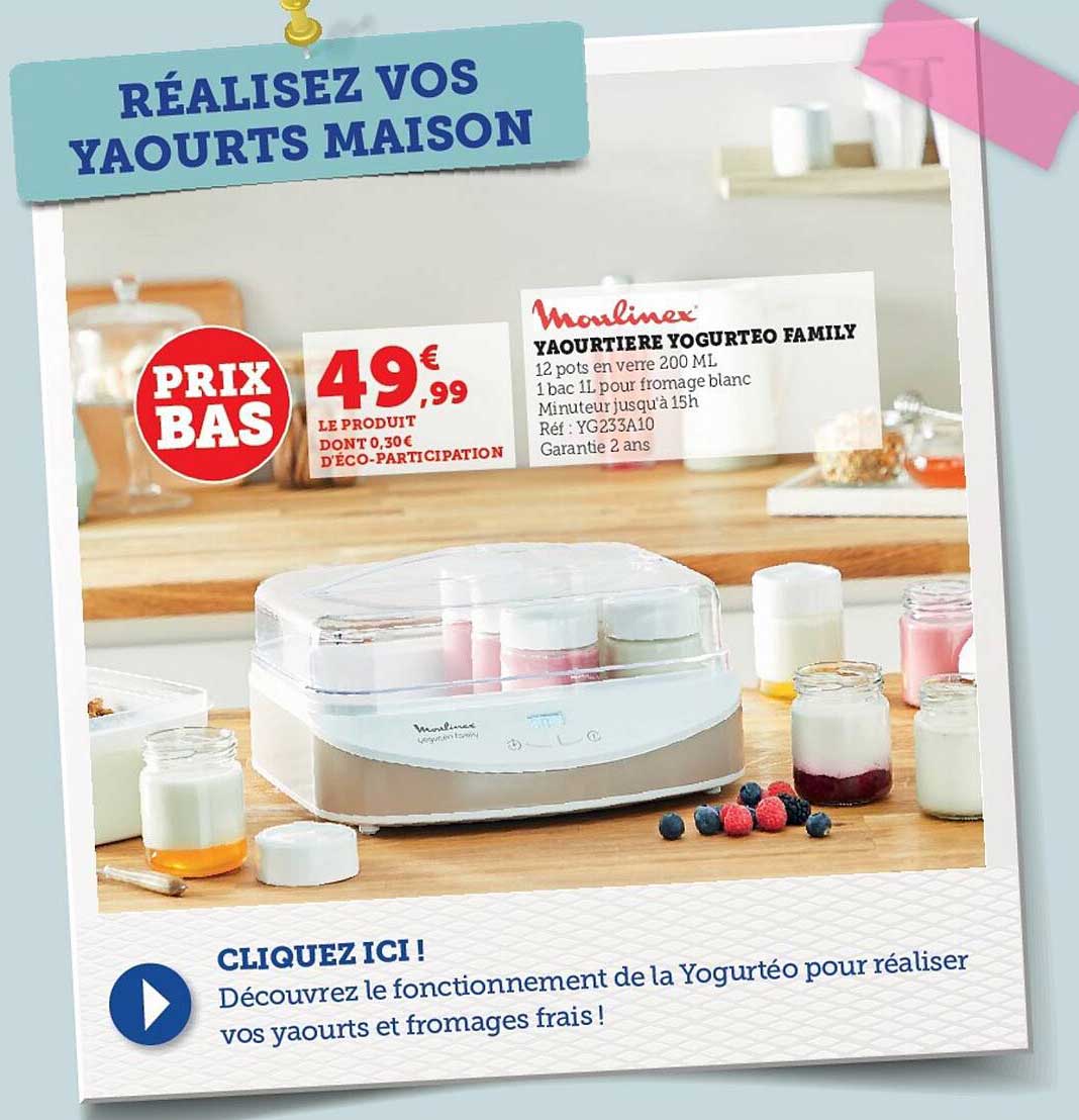 Yaourtière Yogurteo Family Moulinex