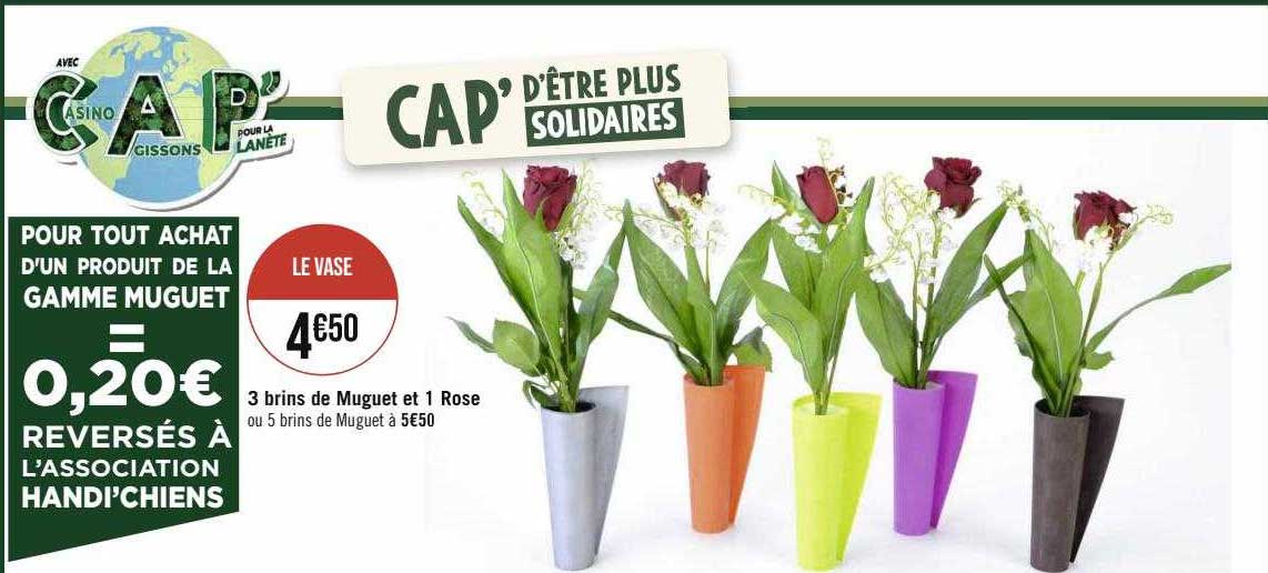 3 brins de muguet et 1 rose