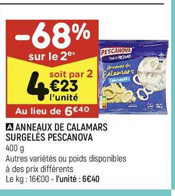 Anneaux Calamars Surgelés Pescanova