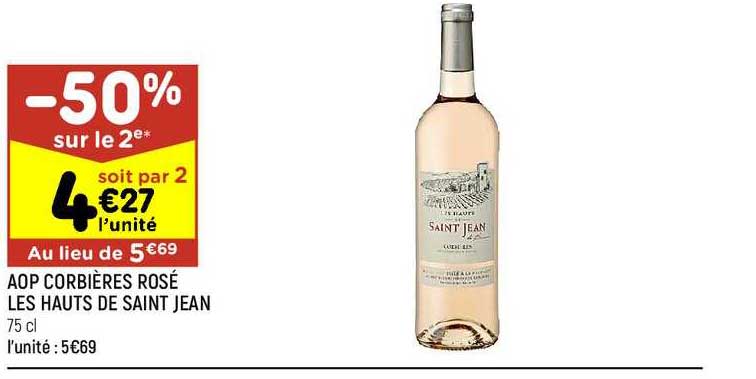 Aop Corbières Rosé Les Hauts De Saint Jean