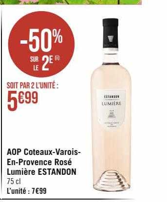 aop côteaux-varois-en-provence rosé lumière estandon