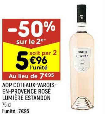 aop coteaux-varois-en-provence rosé lumière estandon