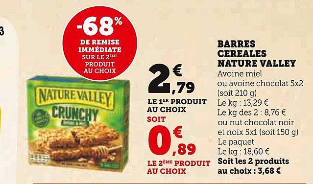 barres céréales nature valley