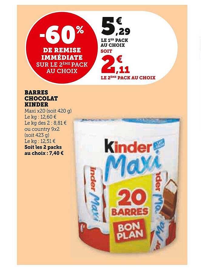 Barres Chocolat Kinder