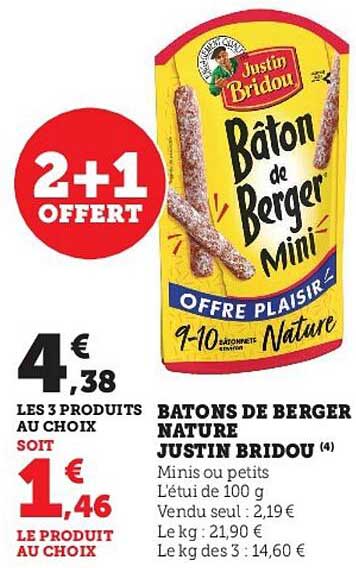 bâton de berger nature justin bridou