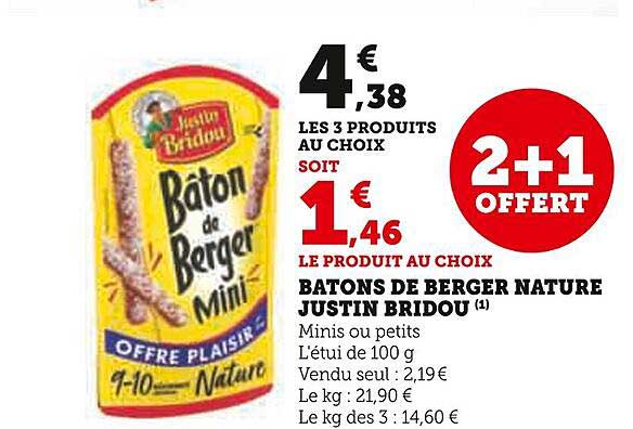 bâtons de berger nature justin bridou