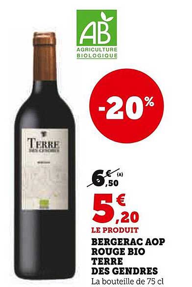 Bergerac Aop Rouge Bio Terre Des Gendres