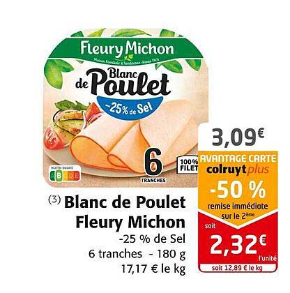 blanc de poulet fleury michon