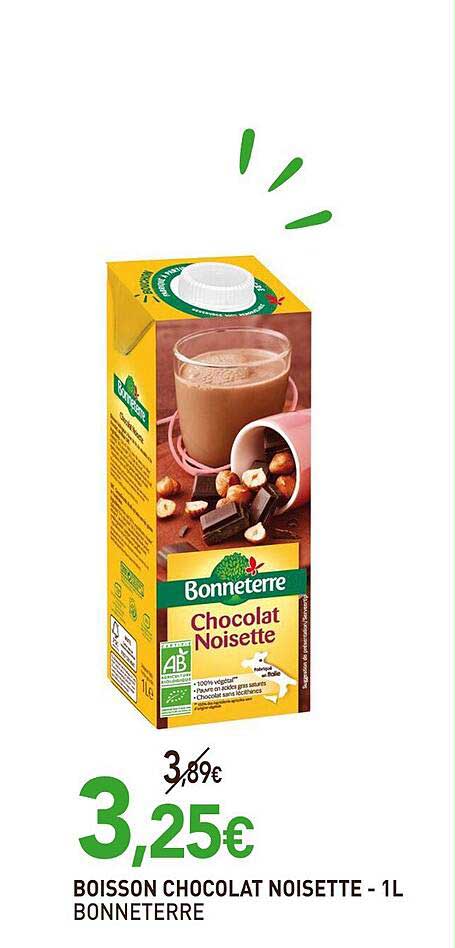 Boisson Chocolat Noisette Bonneterre - - 1l