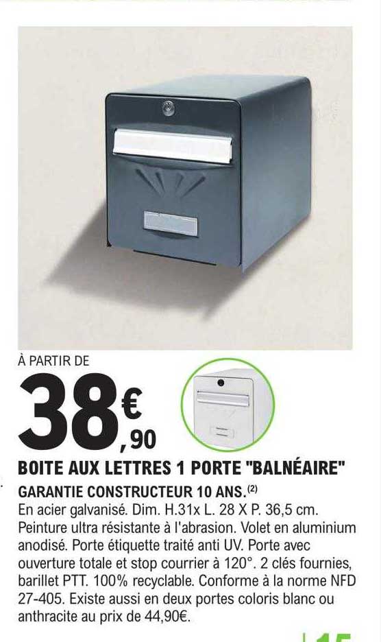 boîte aux lettres 1 porte "balnéaire"