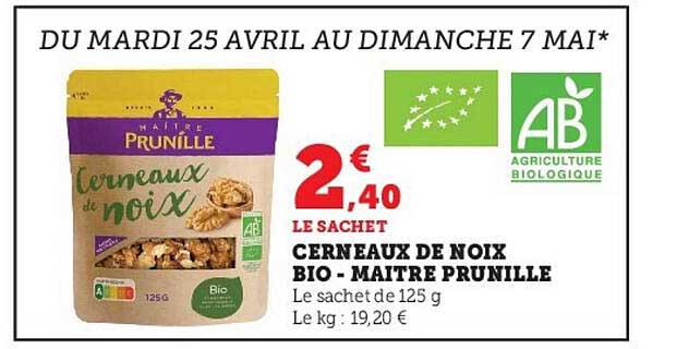 cerneaux de noix bio - maître prunille