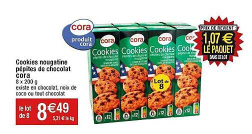 Cookies Nougatine Pépites De Chocolat Cora