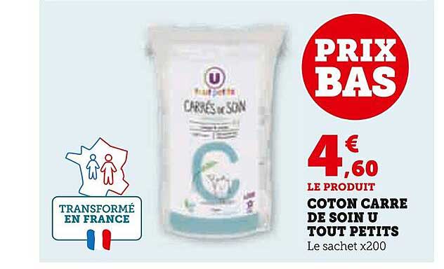 Coton Carré De Soin U Tout Petits