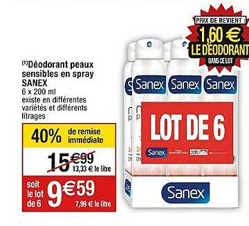 déodorant peaux sensibles en spray sanex
