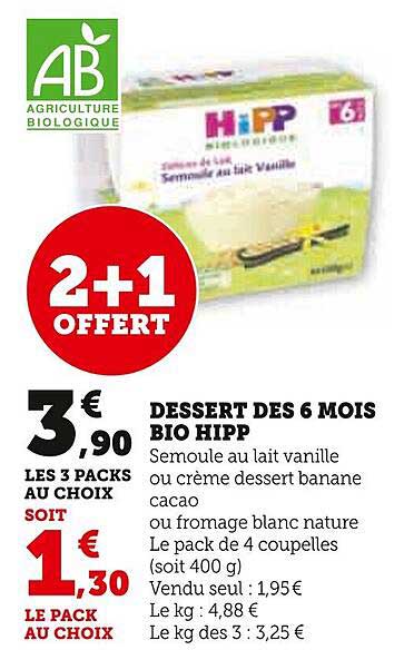 Dessert Dès 6 Mois Bio Hipp