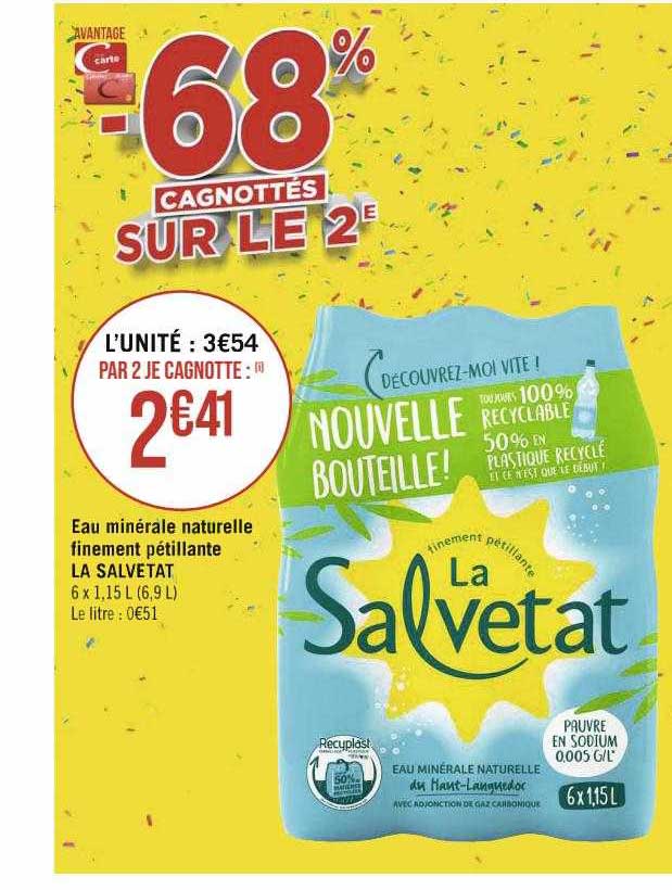 eau minérale naturelle finement pétillante la salvetat