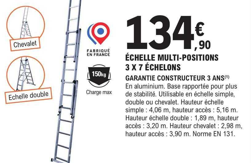échelle multi-positions 3 x 7 échelons