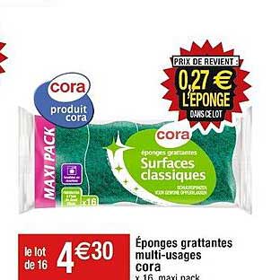 éponges grattantes multi-usages cora