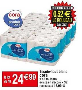 essuie-tout blanc cora
