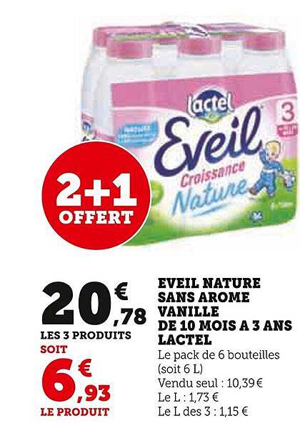 éveil nature sans arôme vanille de 10 mois à 3 ans lactel