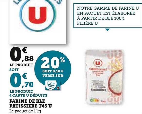 farine de blé pâtissière t45 u