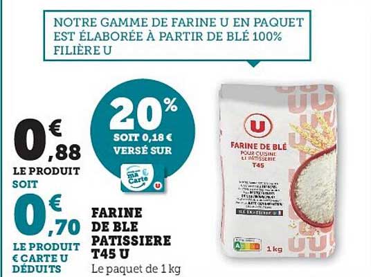 farine de blé pâtissière t45 u