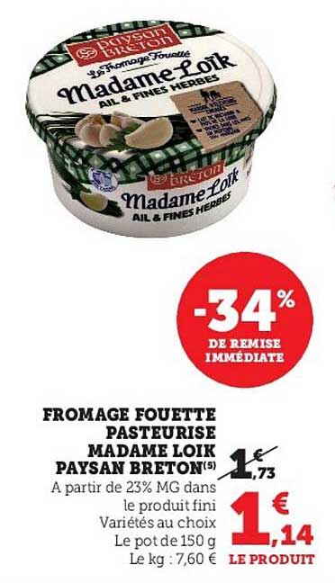 fromage fouetté pasteurisé madame loïk paysan breton