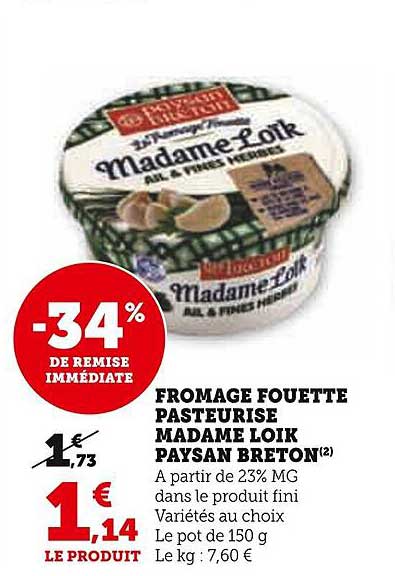 fromage fouetté pasteursié madame loïk paysan breton