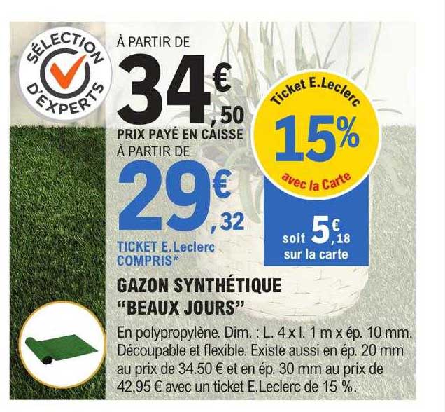 gazon synthétique "beaux jours"